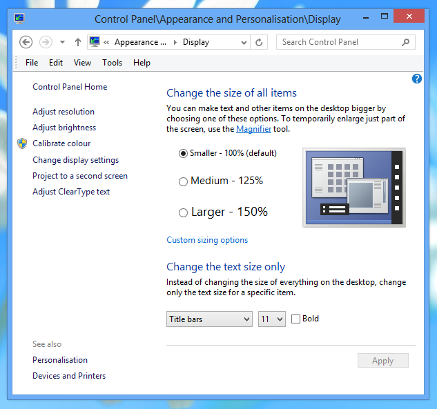 Scale better when Windows display setting is 125% or 150%
